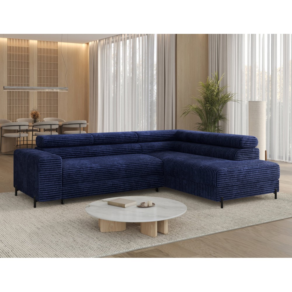 Γωνιακός Καναπές Lesor-Μπλε-Δεξιά 274x200x93