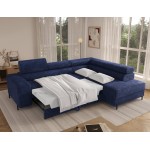 Γωνιακός Καναπές Lesor-Μπλε-Δεξιά 274x200x93