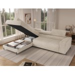 Γωνιακός Καναπές Lesor-Μπεζ-Αριστερή 274x200x93
