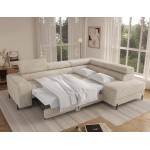 Γωνιακός Καναπές Lesor-Μπεζ-Δεξιά 274x200x93