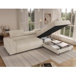Γωνιακός Καναπές Lesor-Μπεζ-Δεξιά 274x200x93