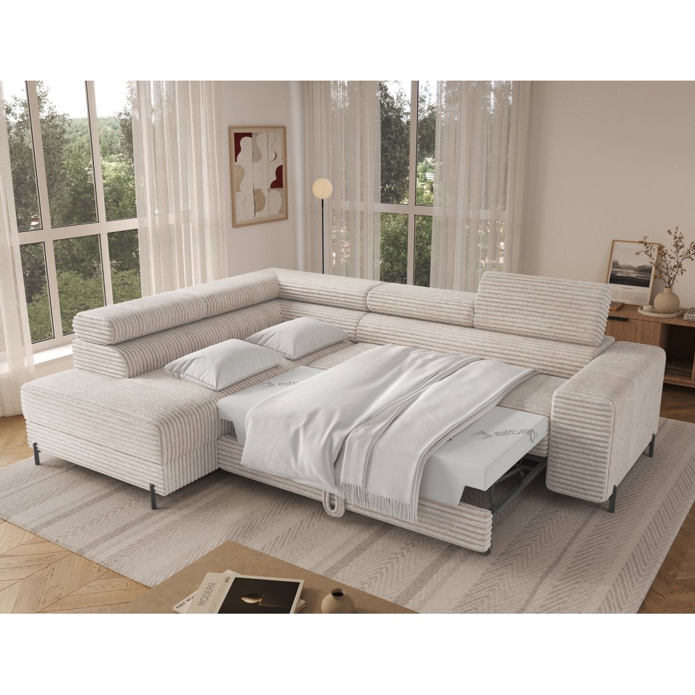 Γωνιακός Καναπές Lesor-Λευκό-Αριστερή 274x200x93
