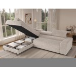 Γωνιακός Καναπές Lesor-Λευκό-Αριστερή 274x200x93