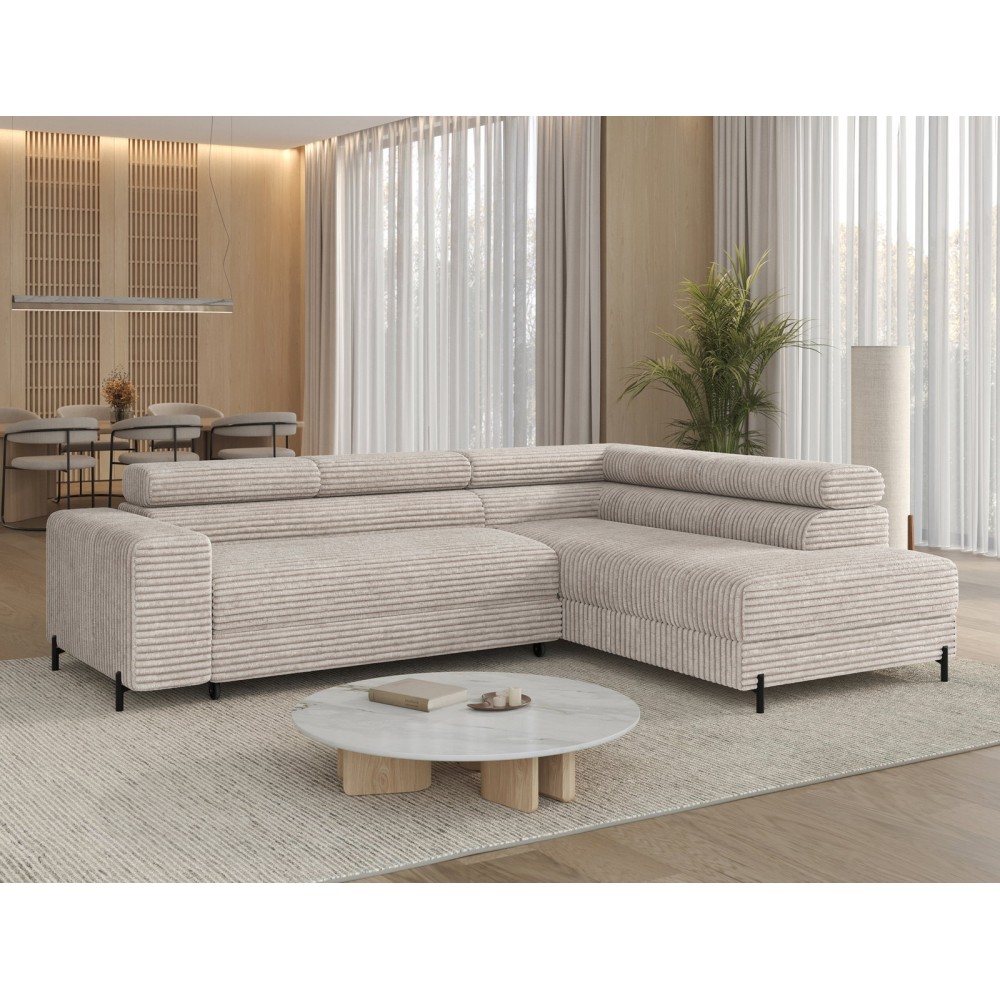 Γωνιακός Καναπές Lesor-Λευκό-Δεξιά 274x200x93