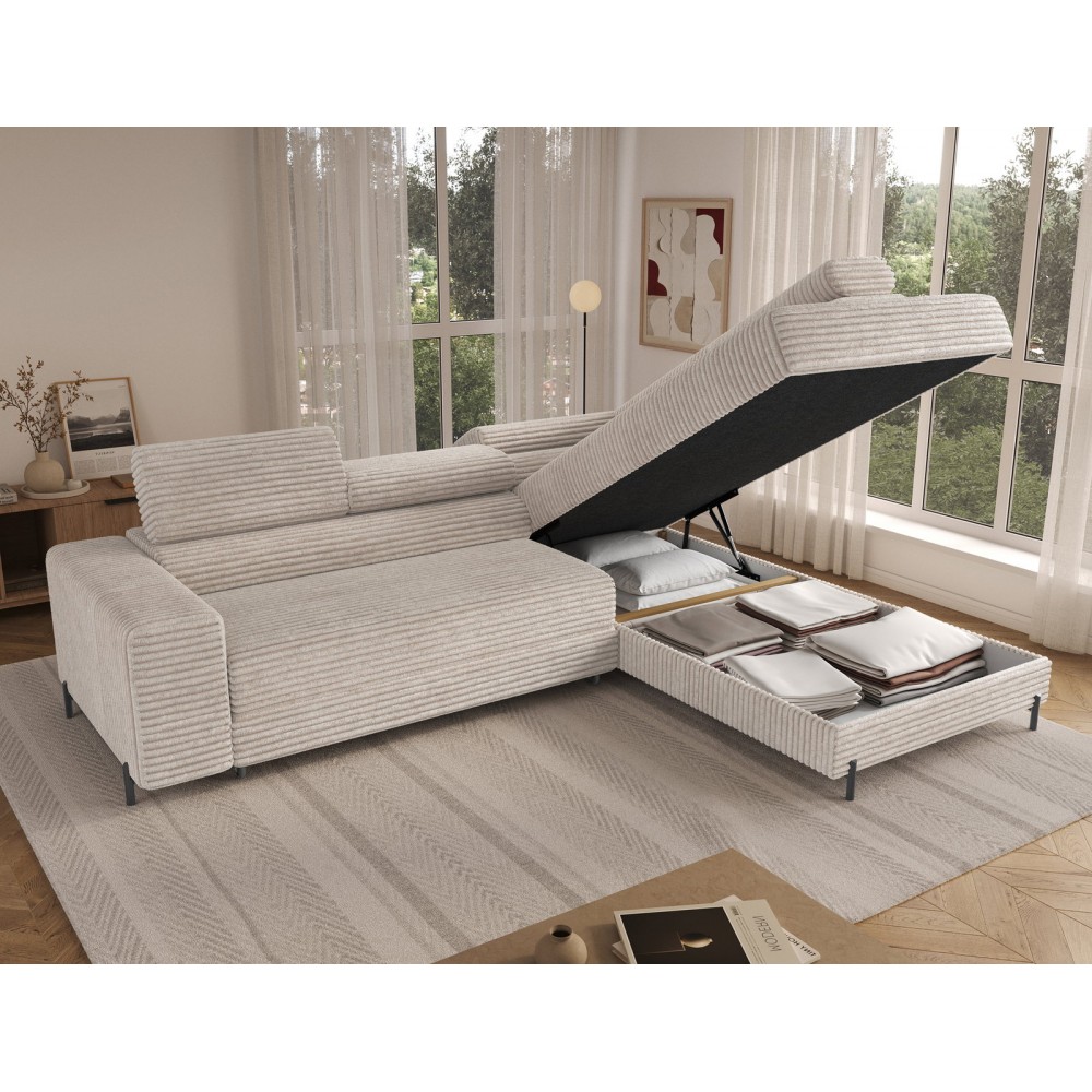 Γωνιακός Καναπές Lesor-Λευκό-Δεξιά 274x200x93