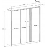 Ντουλάπα Howells Τρίφυλλη 185x52x203