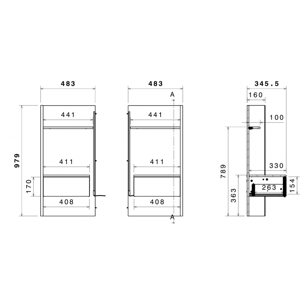 Σετ 2 Κομοδινά Varnel 48x34x98