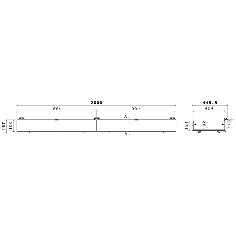 Σετ 2 συρταριών Varnel 198x42x167