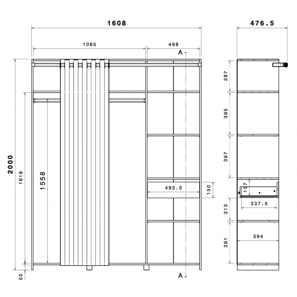 Βεστιάριο Coralia 161x40x200