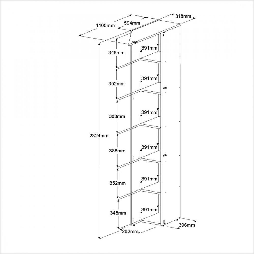 Γωνιακή Στήλη Βεστιαρίου Montelia 110x32x232