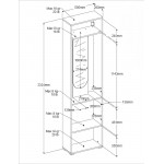 Ντουλάπι με Καθρέπτη Βεστιαρίου Montelia 59x28x232