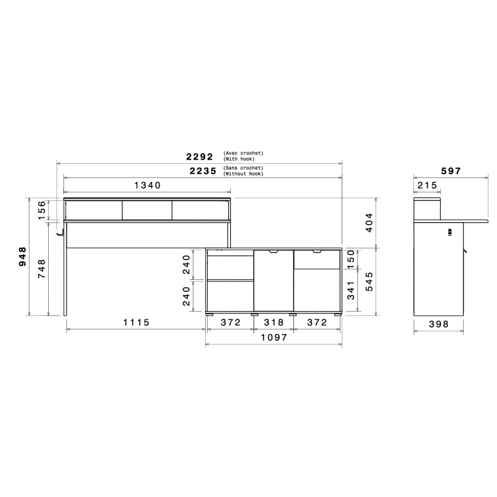 Γωνιακό Γραφείο Evorix 134x60x94