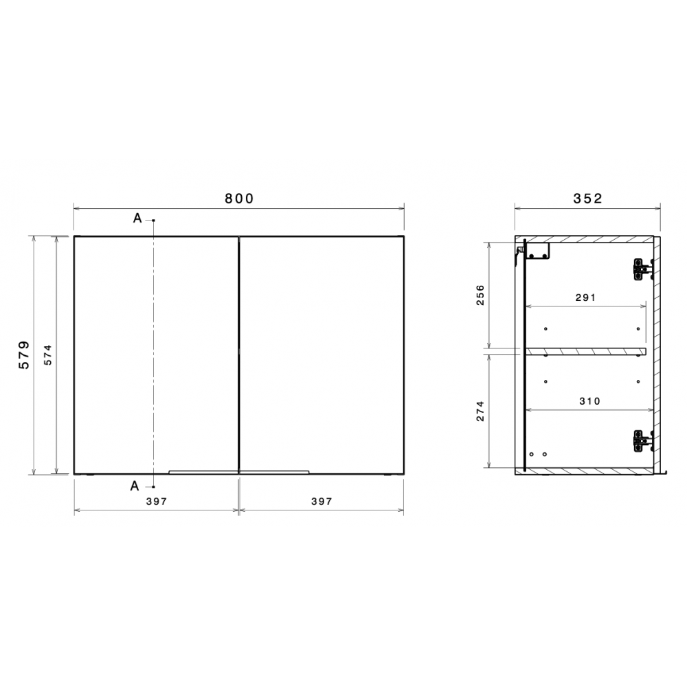 Κρεμαστό ντουλάπι Evoria 80 80x36x58