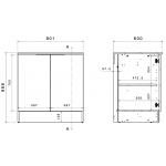 Επιδαπέδιο ντουλάπι Evoria 80 2D 80x60x87
