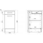 Επιδαπέδιο ντουλάπι Jeden 40 2D-Φυσικό 40x60x86