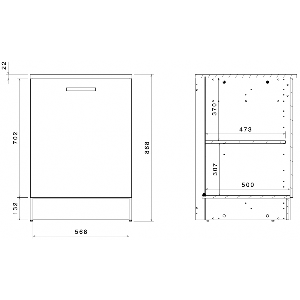 Επιδαπέδιο ντουλάπι Jeden 60 1D-Φυσικό 60x60x86