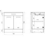 Επιδαπέδιο ντουλάπι Jeden 80 3D-Φυσικό 80x60x86