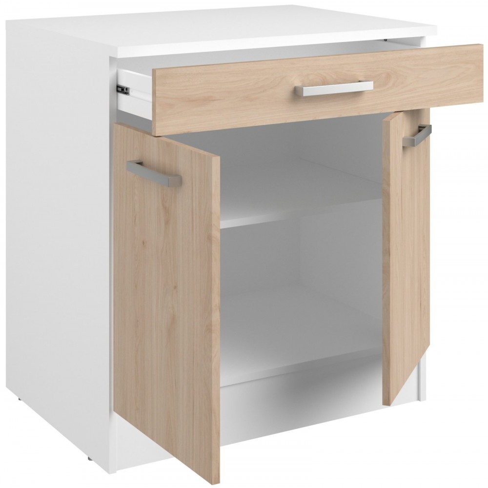 Επιδαπέδιο ντουλάπι Jeden 80 3D-Φυσικό 80x60x86