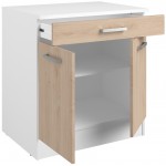Επιδαπέδιο ντουλάπι Jeden 80 3D-Φυσικό 80x60x86