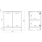 Επιδαπέδιο ντουλάπι Jeden 80 2D-Φυσικό 80x60x86