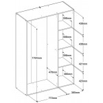 Ντουλάπα Uvelia Δίφυλλη 80x49x180