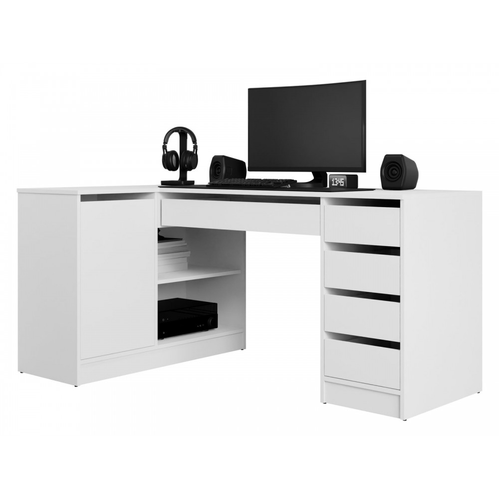 Γωνιακό Γραφείο Ada-Λευκό 158x98x76