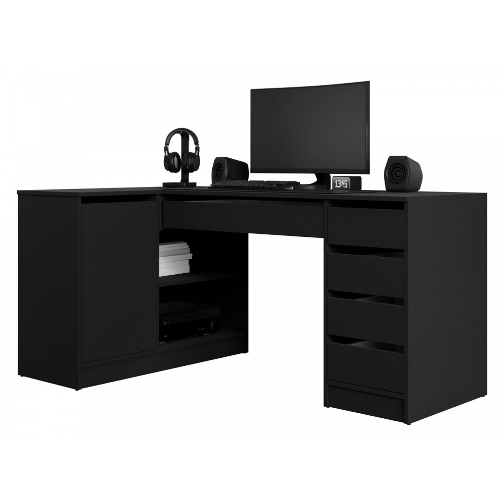 Γωνιακό Γραφείο Ada-Μαύρο 158x98x76
