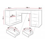 Γωνιακό Γραφείο Tireno-Φυσικό 158x98x76