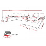 Γωνιακός καναπές Bergen-Γκρι Σκούρο-Δεξιά 345x205x76