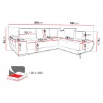 Γωνιακός καναπές Forrest-Καφέ-Δεξιά 290x183x85