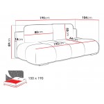 Καναπές - κρεβάτι Honey mini-Γκρι Ανοιχτό 195x90x89