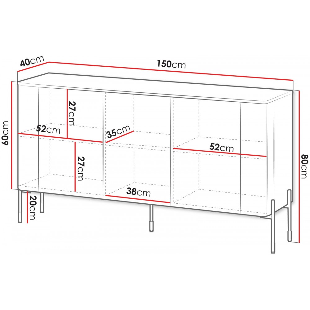 Μπουφές Vera 150-Βέγγε 150x40x80