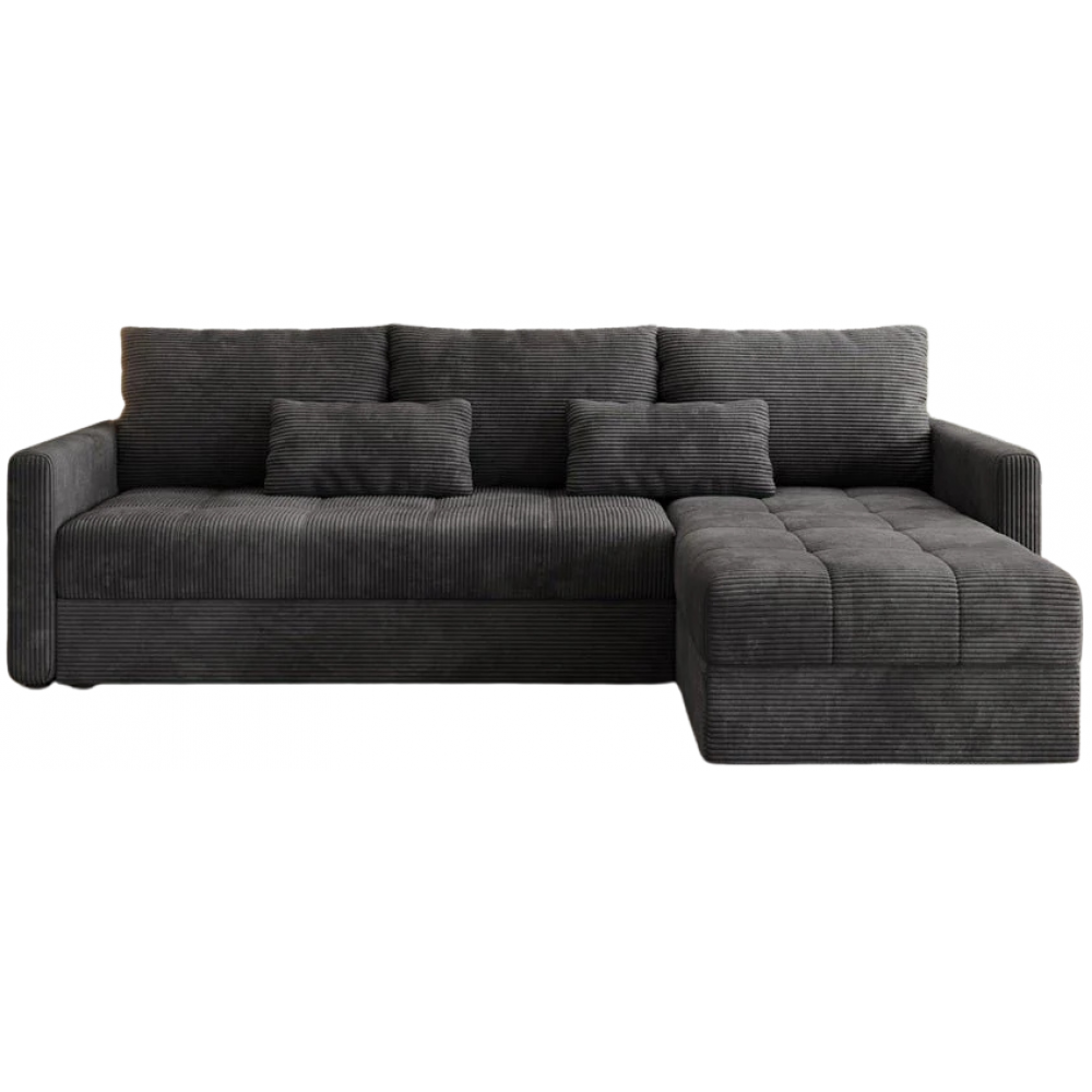 Γωνιακός καναπές Ralevia-Ανθρακί 226x84x85