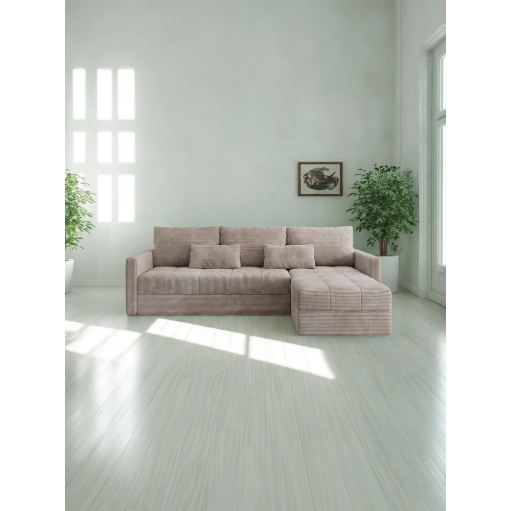 Γωνιακός καναπές Ralevia-Εκρού 226x84x85