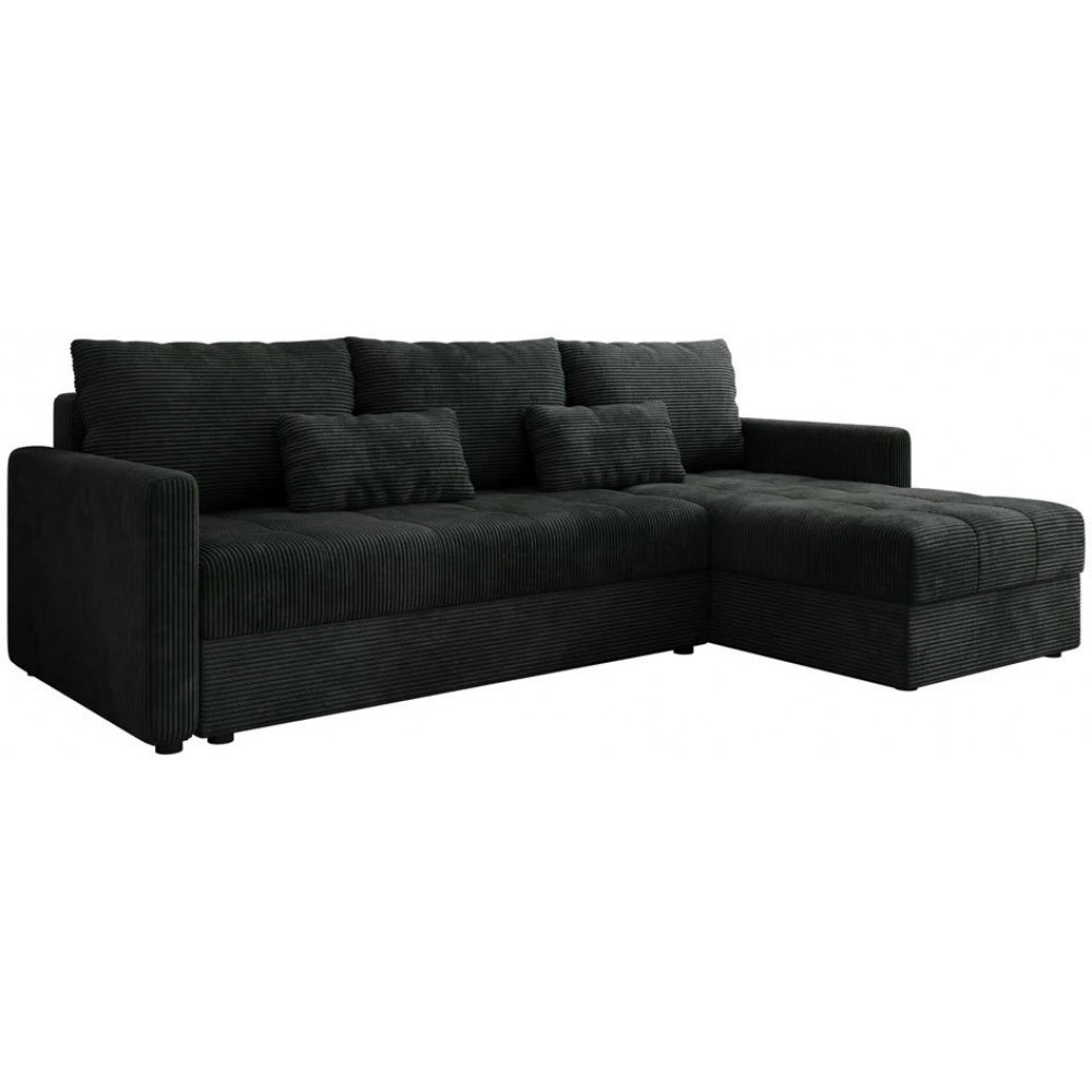 Γωνιακός καναπές Ralevia-Μαύρο 226x84x85
