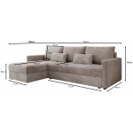 Γωνιακός καναπές Ralevia-Μπλε 226x84x85