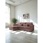 Γωνιακός καναπές Ralevia-Ροζ 226x84x85