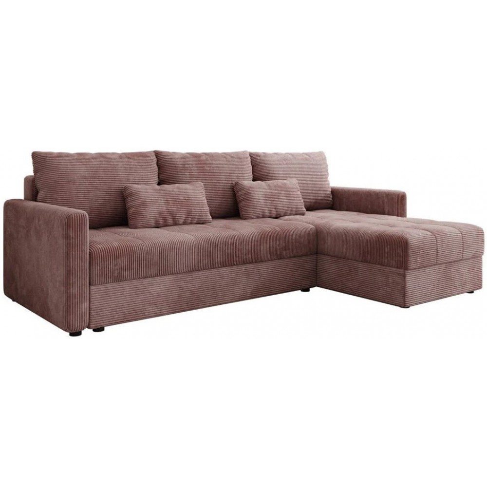 Γωνιακός καναπές Ralevia-Ροζ 226x84x85