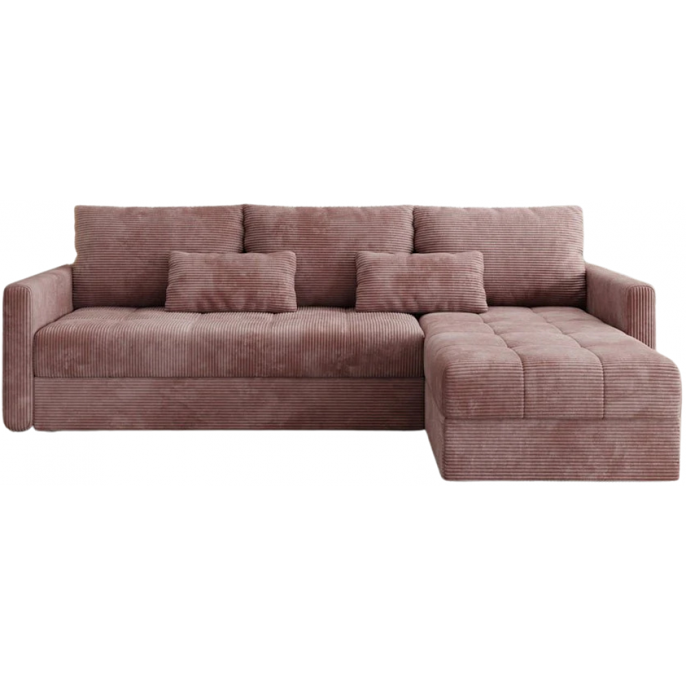 Γωνιακός καναπές Ralevia-Ροζ 226x84x85