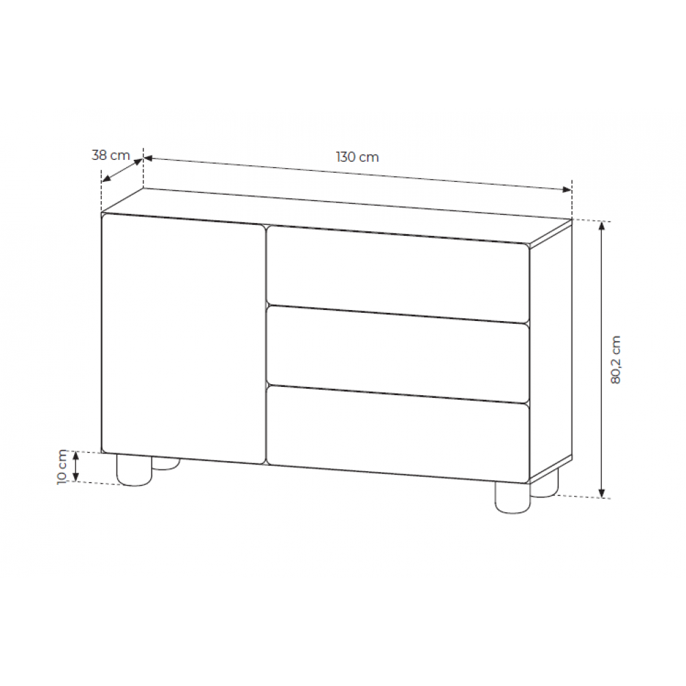 Μπουφές Lobo V 130x38x80.2