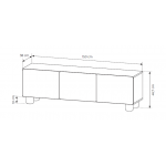 Έπιπλο τηλεόρασης Lobo II 150x38x46.7