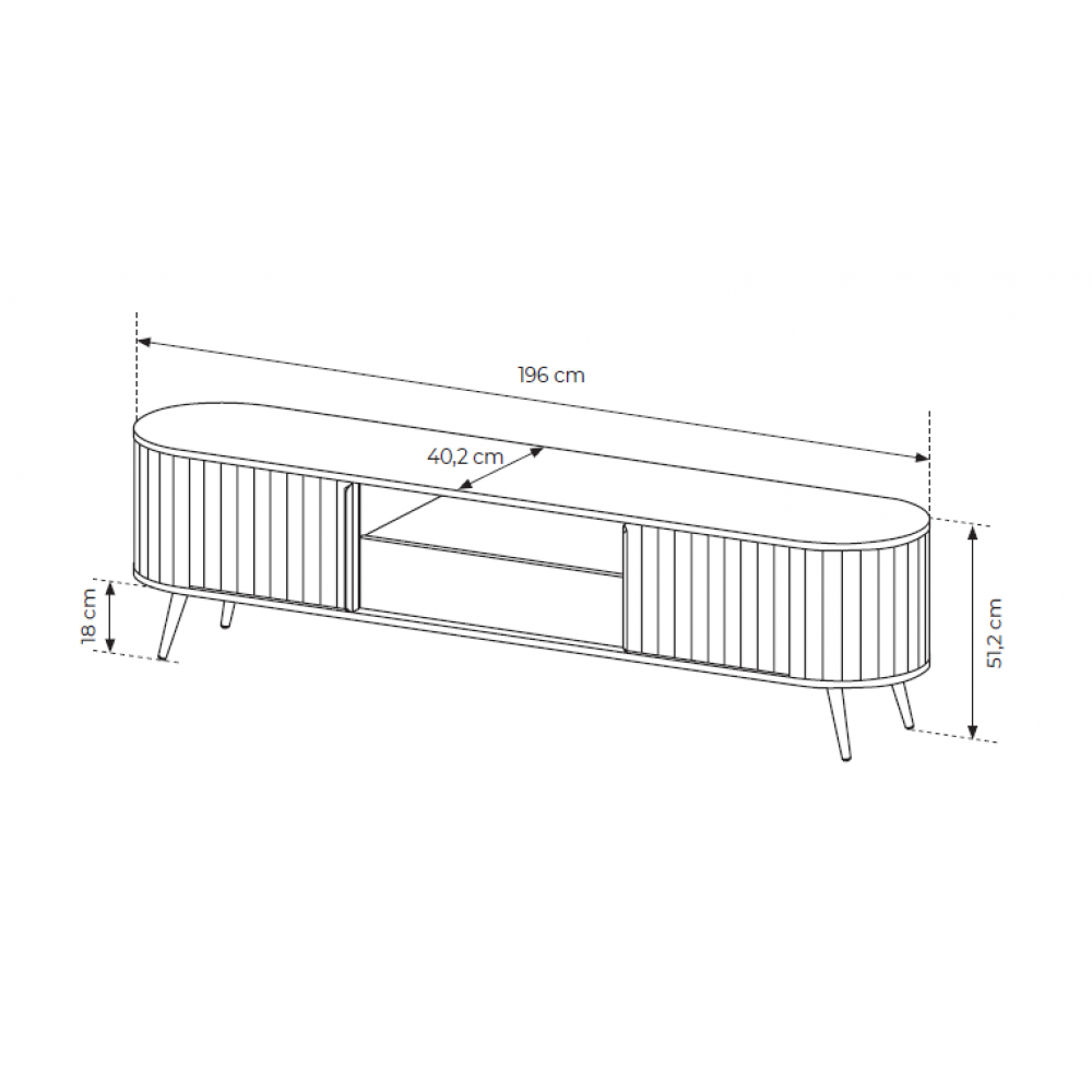 Έπιπλο Τηλεόρασης Voli 196x40.2x51.2