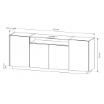 Μπουφές Hori II-Μπεζ Ανοιχτό 203x39.5x83