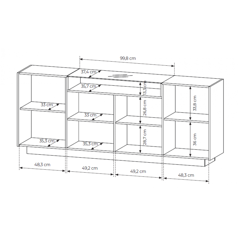 Μπουφές Hori II-Μπεζ Ανοιχτό 203x39.5x83