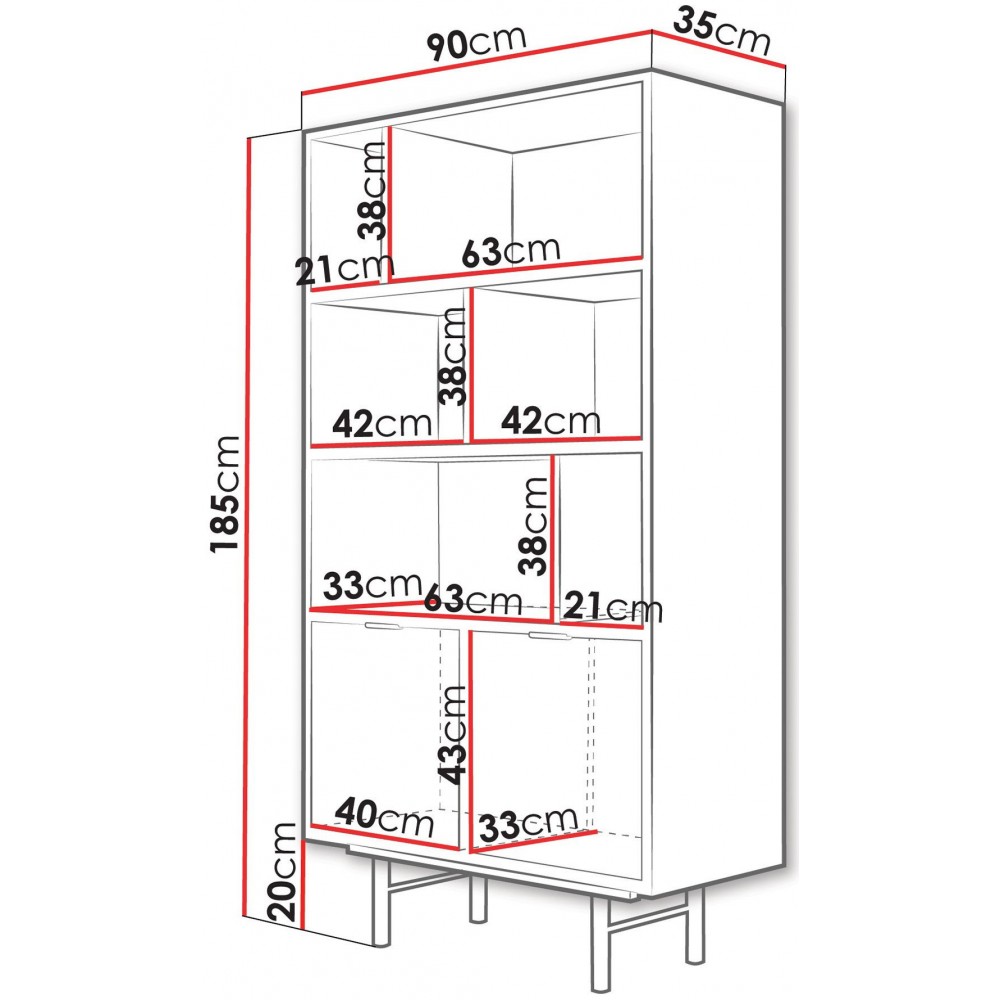 Βιβλιοθήκη Edison-Βέγγε 90x35x185