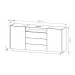 Μπουφές Hori III-Μπεζ Ανοιχτό 176.4x39.5x83
