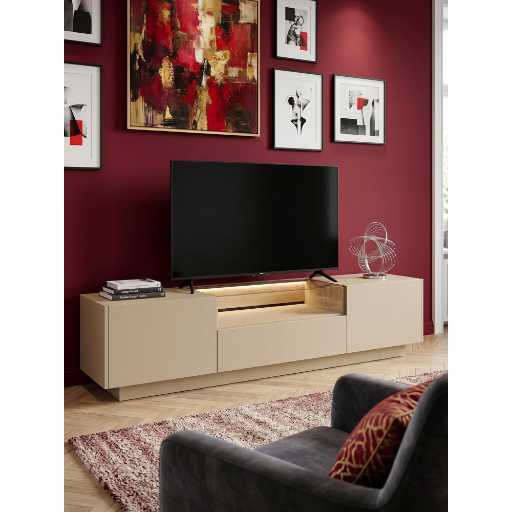 Έπιπλο τηλεόρασης Hori II-Καφέ Ανοιχτό 176.4x39.5x43.4