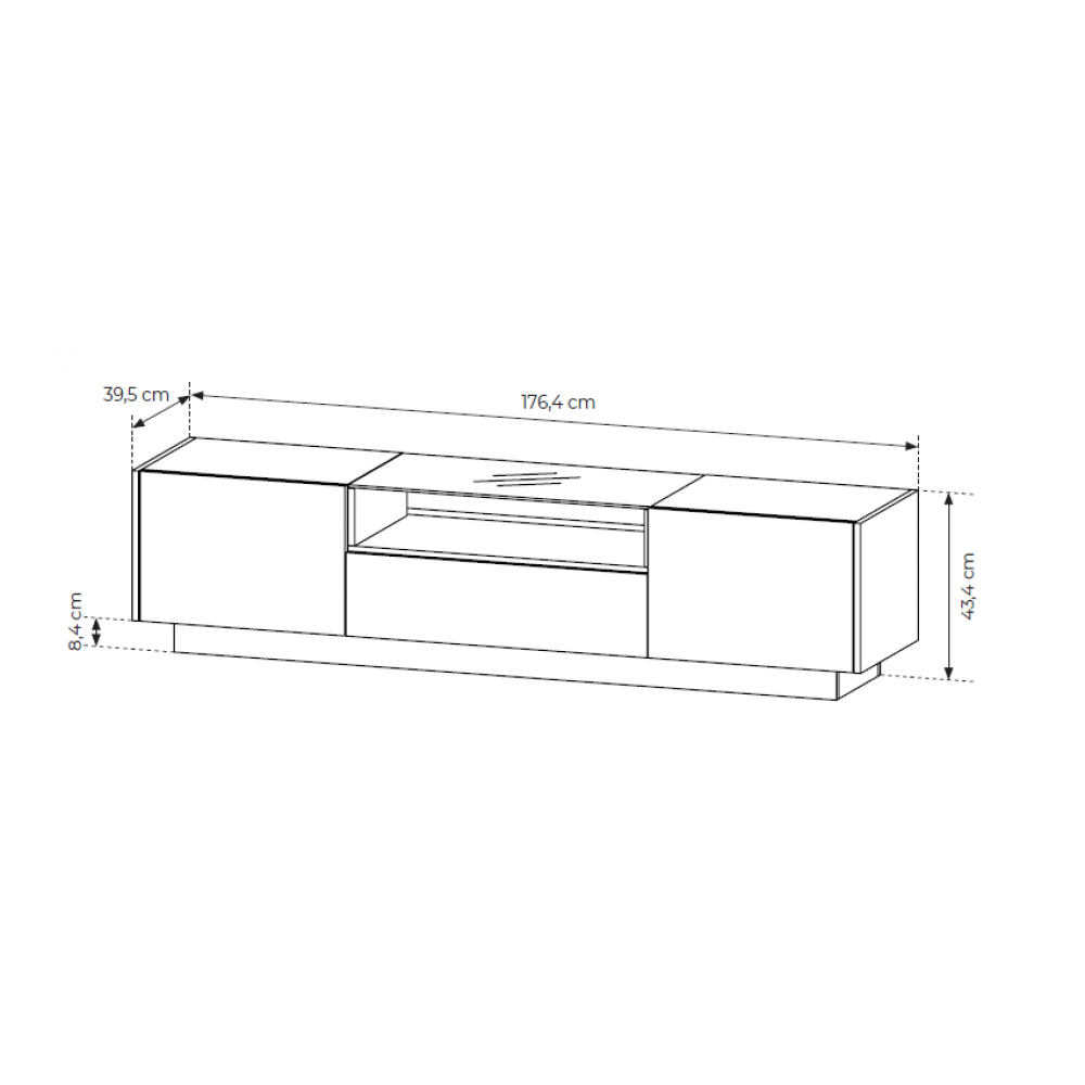 Έπιπλο τηλεόρασης Hori II-Μπεζ Ανοιχτό 176.4x39.5x43.4