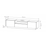 Έπιπλο τηλεόρασης Hori II-Μπεζ Ανοιχτό 176.4x39.5x43.4