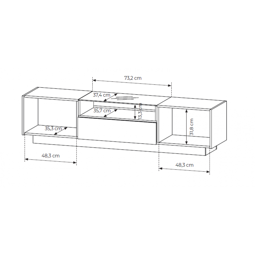 Έπιπλο τηλεόρασης Hori II-Μπεζ Ανοιχτό 176.4x39.5x43.4